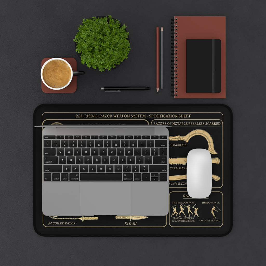 Red Rising Razor Blueprint Desk Mat