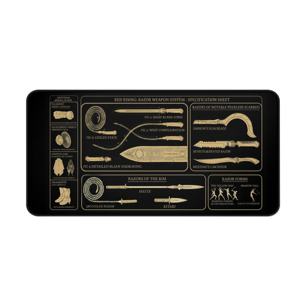 Red Rising Razor Blueprint Desk Mat