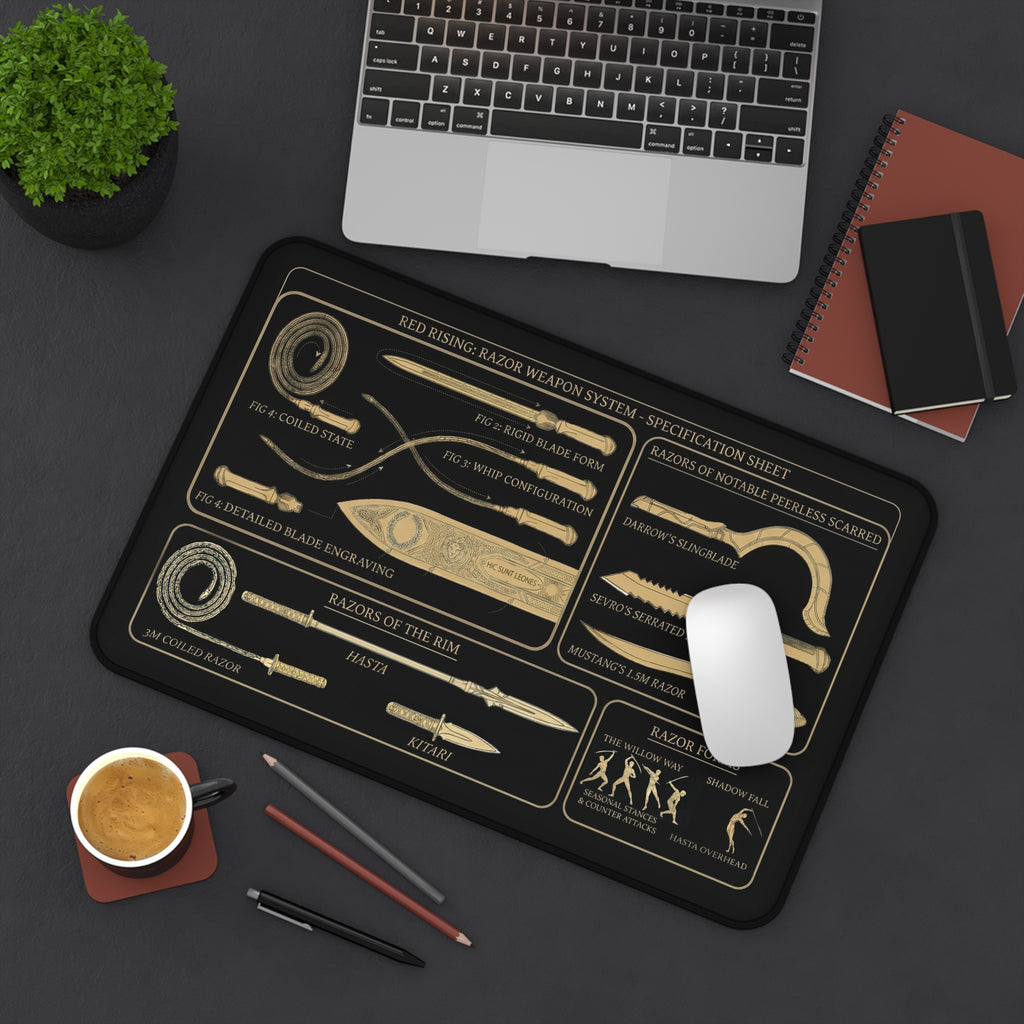 Red Rising Razor Blueprint Desk Mat