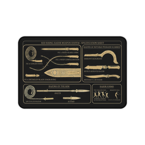 Red Rising Razor Blueprint Desk Mat